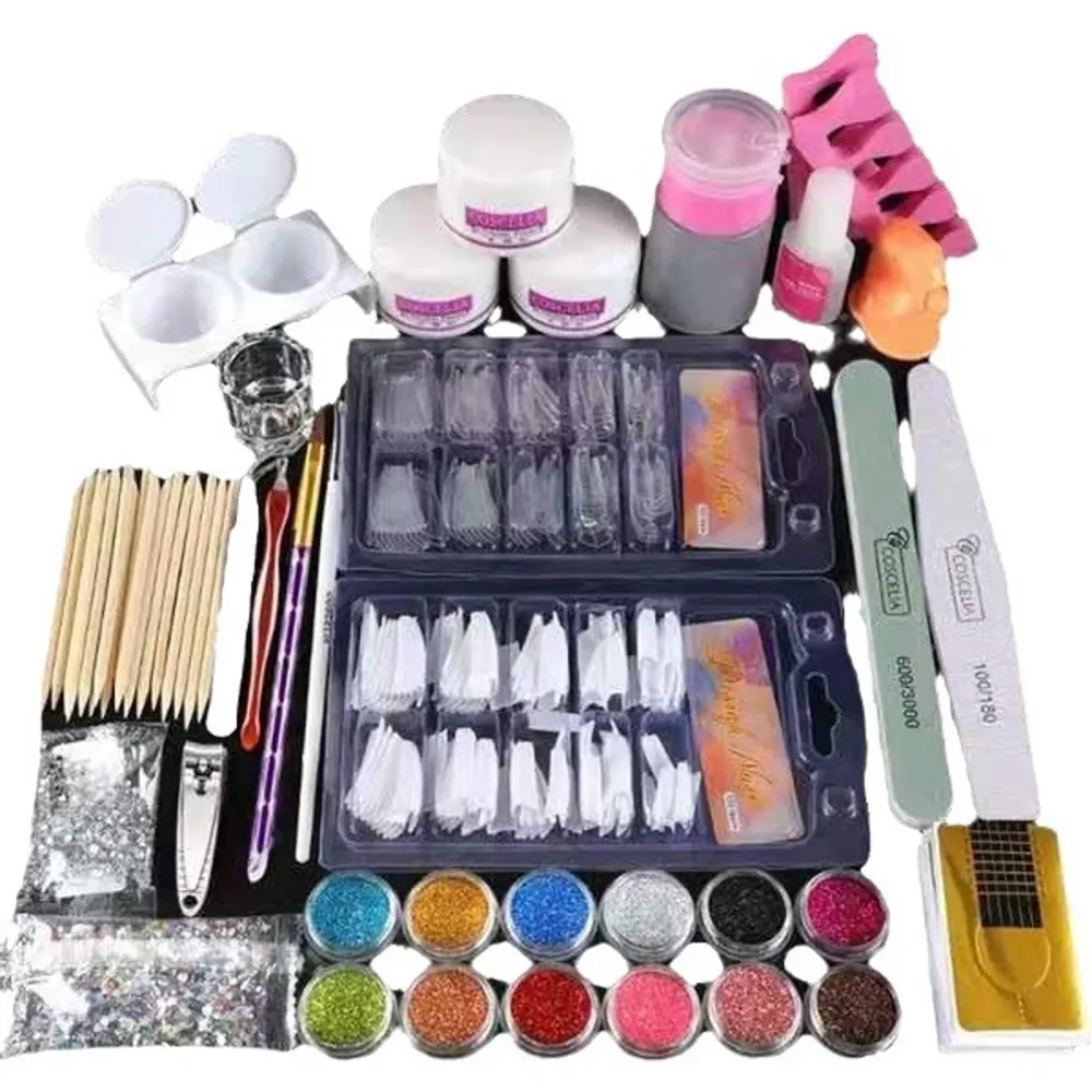 Gel nail polish kitv 24pcs nail lampe ponceuse manucure vernis semi permanent extension de outils décor kit manucure kit c...