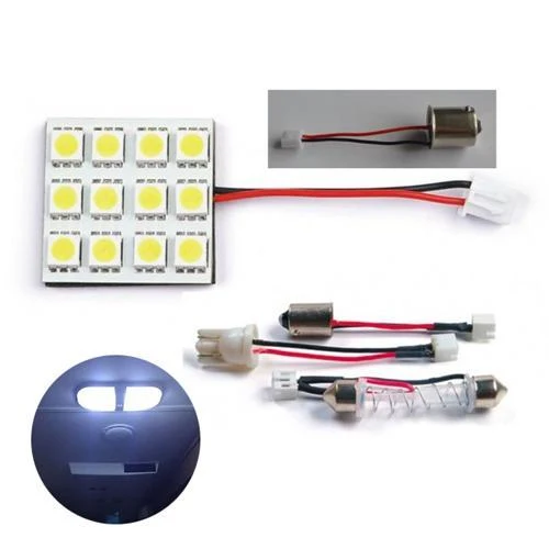 12 Dels Blanc pour plafonnier 12 VDC Base 1156 T10 BA9S festoon Generic
