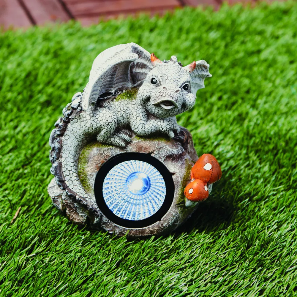 Décoration de dinosaure solaire, gris, 7 po Giant Tiger