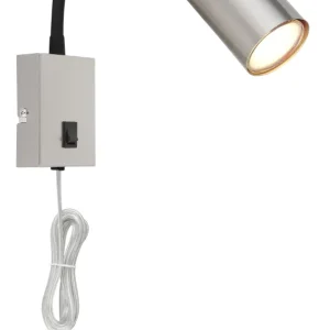 Applique murale à brancher Globo Lighting Robby en métal nickelé GU10 Nickel