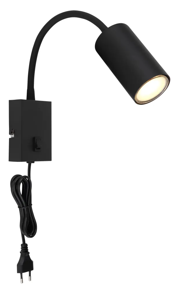 Applique murale à brancher Globo Lighting Robby en métal nickelé GU10 Nickel