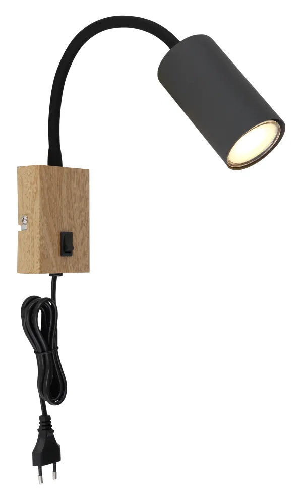 Applique murale à brancher Globo Lighting Robby en métal nickelé GU10 Nickel
