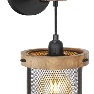 Applique murale Globo Lighting Jeanie en métal noir E27