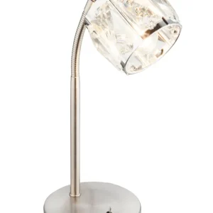Lampe de bureau Globo Lighting Kris en métal nickelé E14