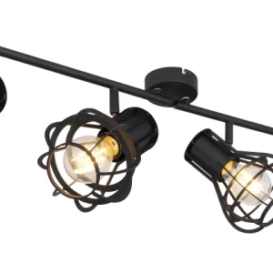 Lampe sur rail Globo Lighting Clastra métal noir E27 4L