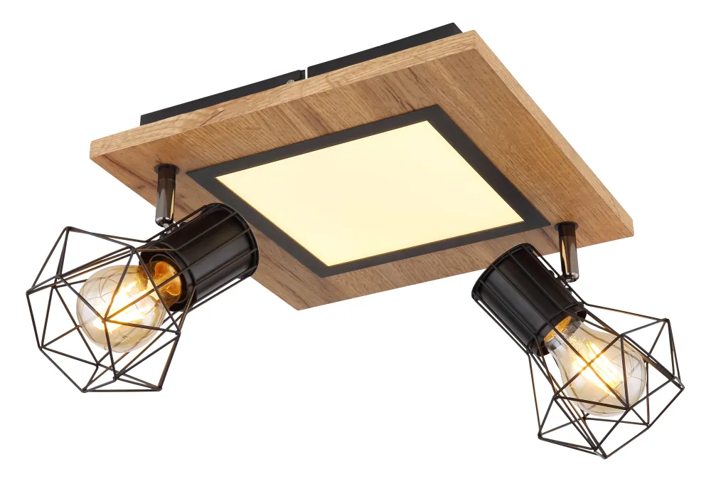 Plafonnier encastré Globo Lighting Priska en métal noir LED / E27 1/2 L
