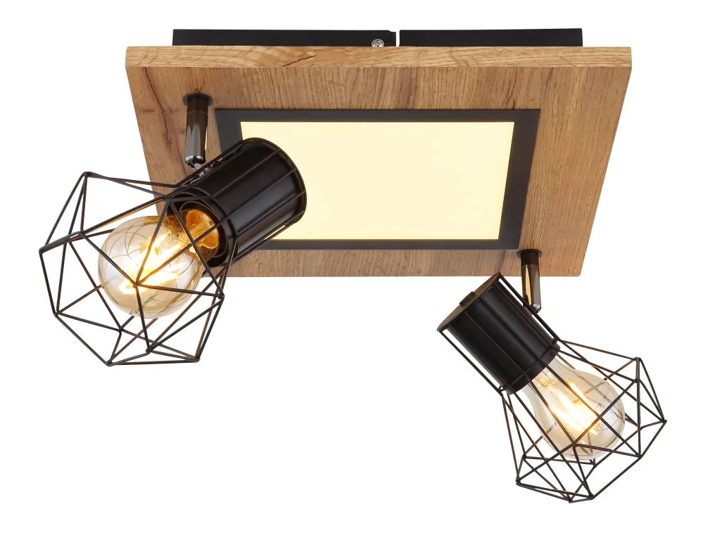 Plafonnier encastré Globo Lighting Priska en métal noir LED / E27 1/2 L