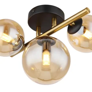 Plafonnier encastré Globo Lighting Riha en métal noir G9 3L
