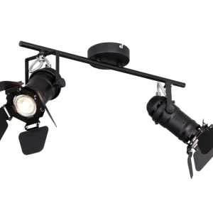 Suspension Globo Lighting Egon en métal noir GU10 2L