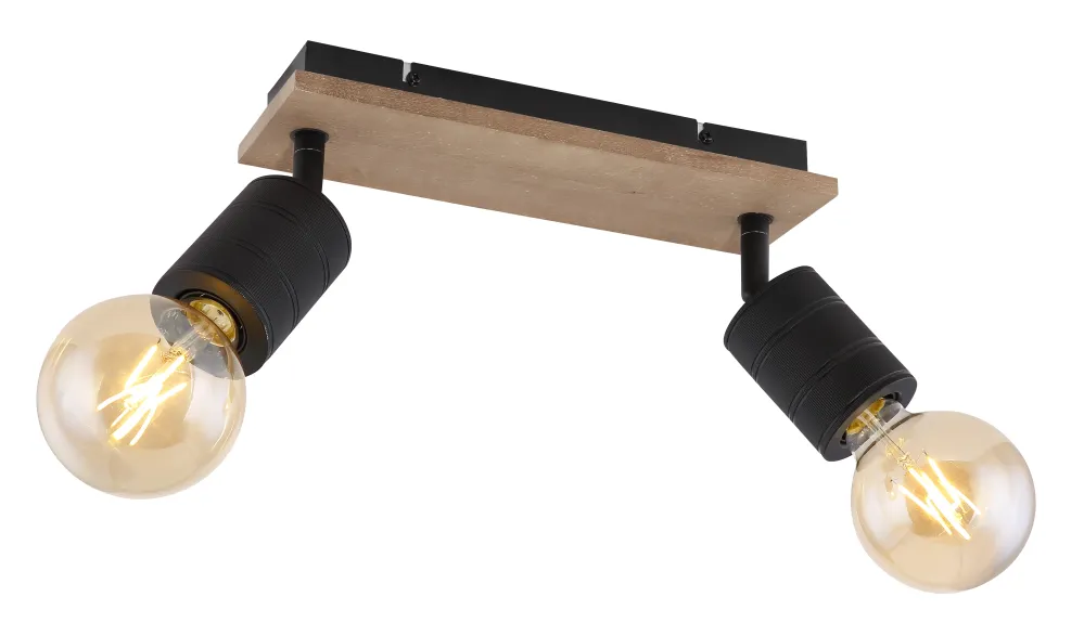 Suspension Globo Lighting Josella en bois brun E27 2L