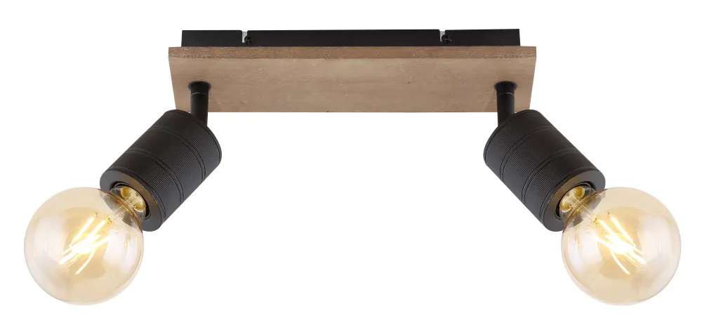 Suspension Globo Lighting Josella en bois brun E27 2L