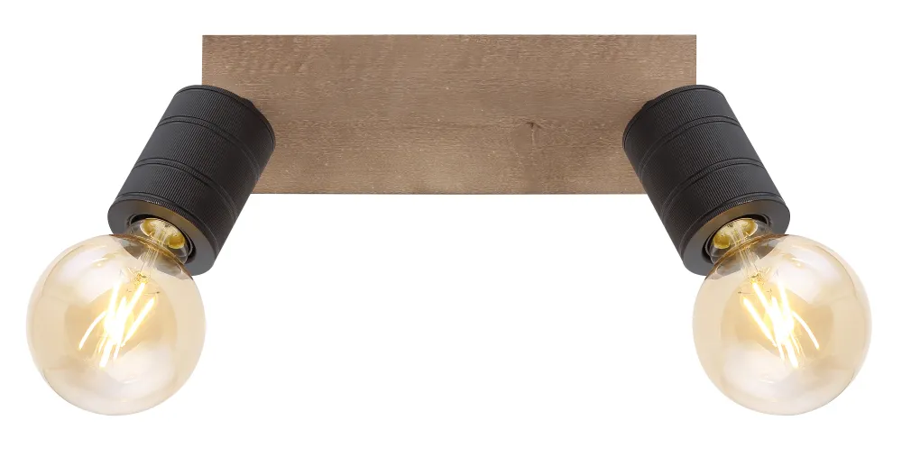 Suspension Globo Lighting Josella en bois brun E27 2L