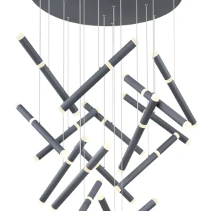 Suspension Globo Lighting Kelsy en métal graphite
