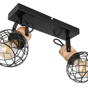 Suspension Globo Lighting Lacky en métal noir E27 2L