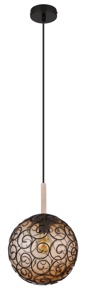 Suspension Globo Lighting Maxi en métal noir E27
