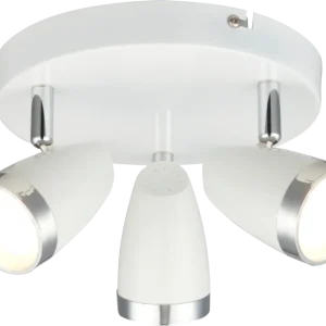 Suspension Globo Lighting Minou en métal blanc 3L