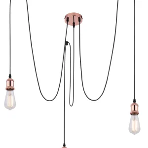 Suspension Globo Lighting Oliver en métal cuivre E27 3L