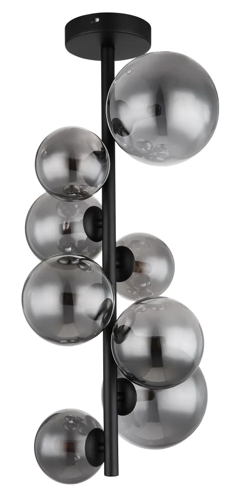 Suspension Globo Lighting Riha en métal noir G9 8L