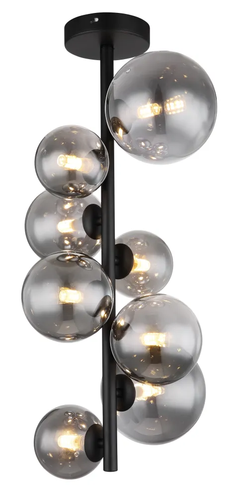 Suspension Globo Lighting Riha en métal noir G9 8L