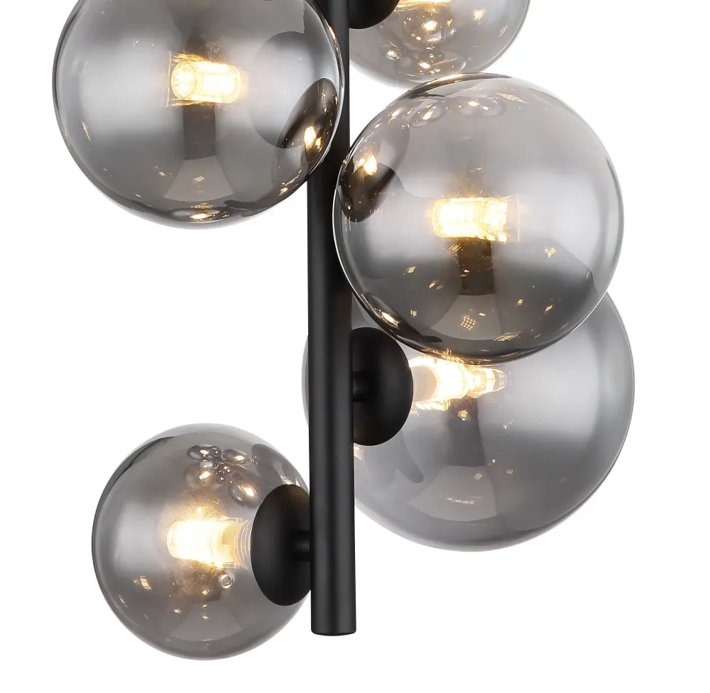Suspension Globo Lighting Riha en métal noir G9 8L