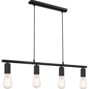 Suspension linéaire Globo Lighting Martha en métal noir E27 4L