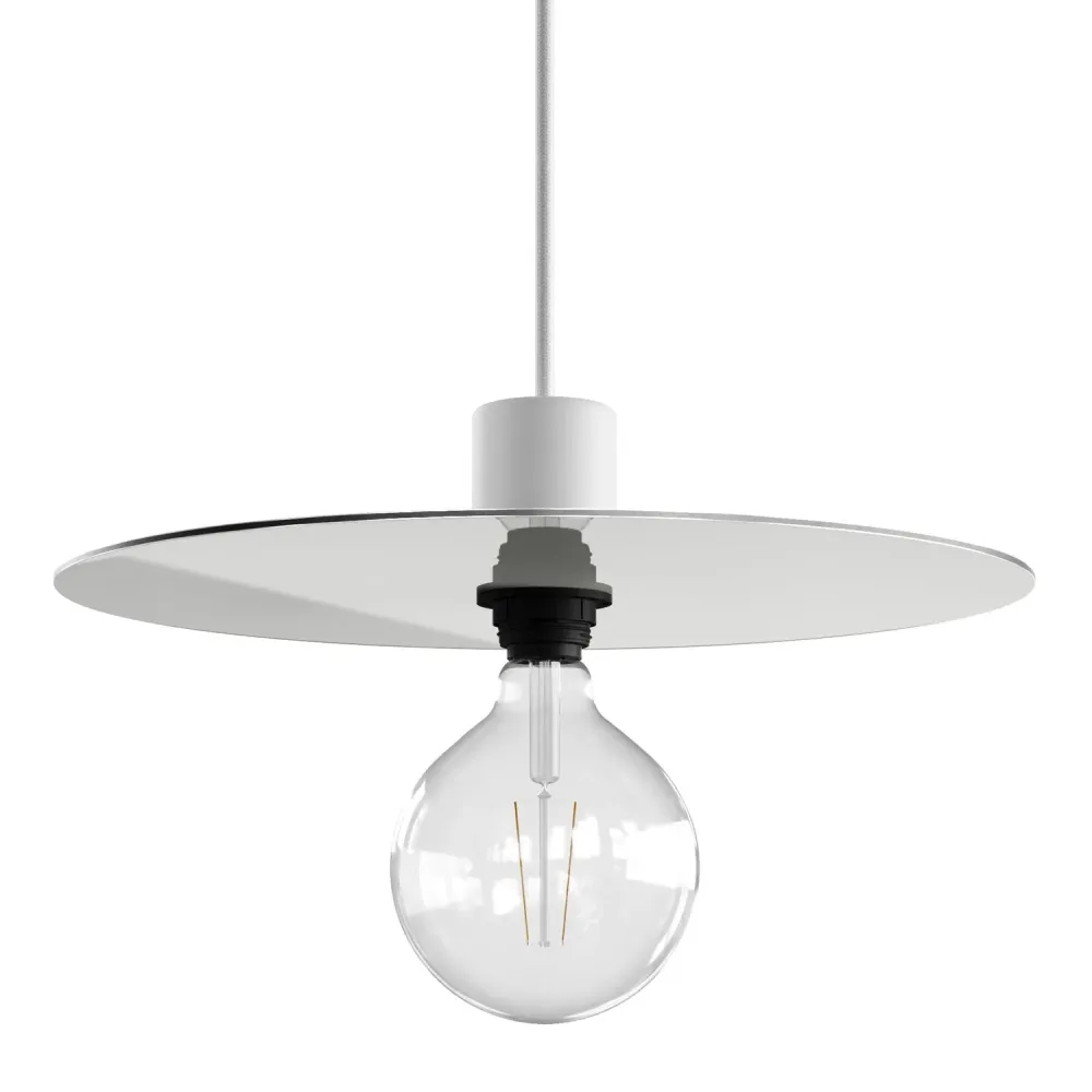 Grand disque Ellepì oversize en Dibond pour suspensions extérieures, diamètre 40 cm - Fabriqué en Italie - Blanc
