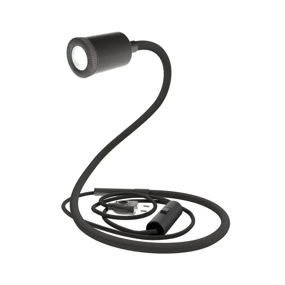 GU1d-one Lampe articulée sans base avec mini spot LED - Noir