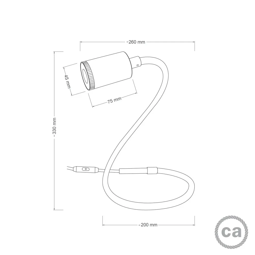 GU1d-one Lampe articulée sans base avec mini spot LED - Noir