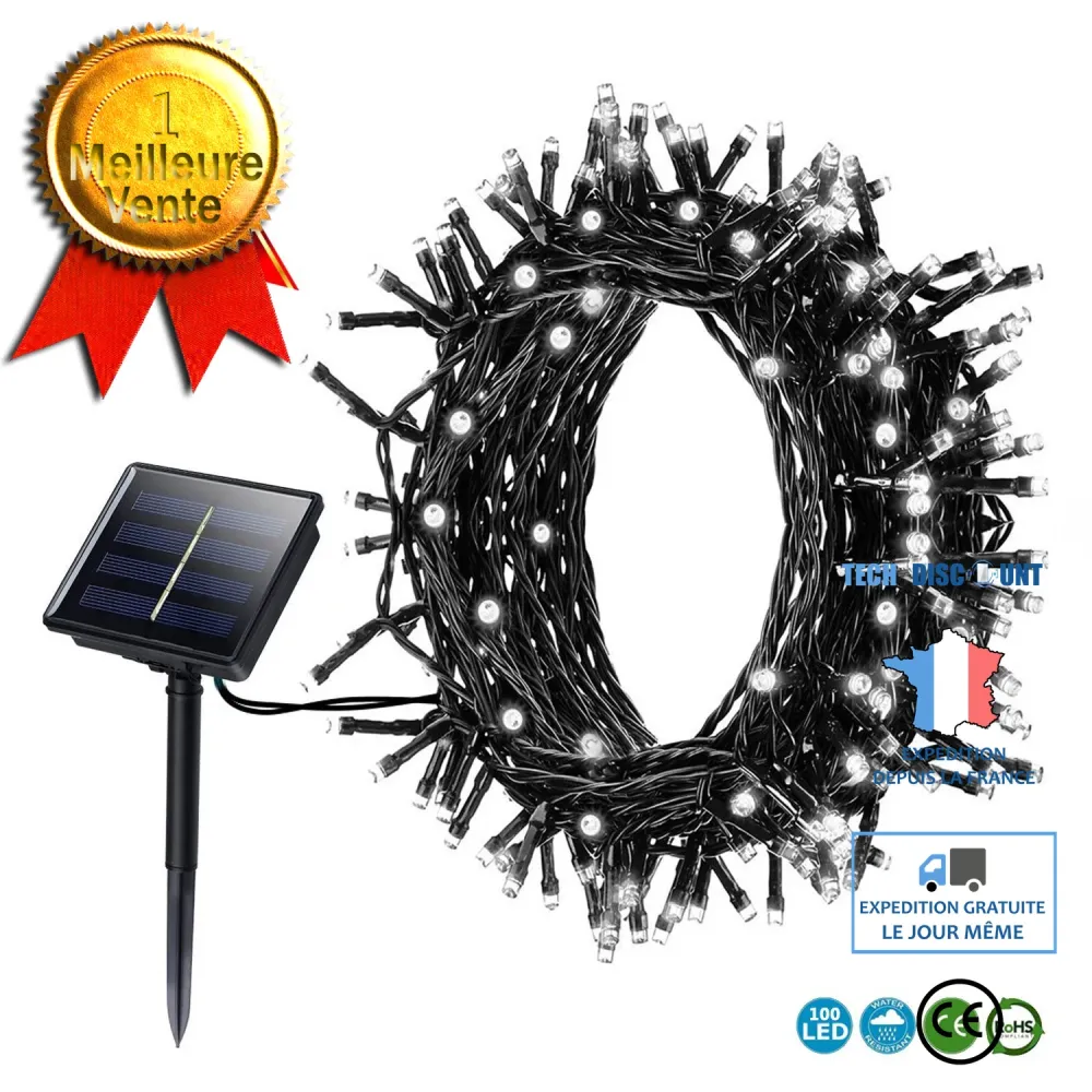 TD® Guirlande de LED coloré 100 LED éclairage intérieur extérieur piscine maison soirée ambiance néon luminaire événements...
