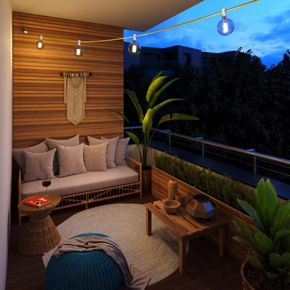 Guirlande lumineuse Système Lumet de 7,5 m avec câble textile CM05, 5 douilles, crochet et fiche blancs