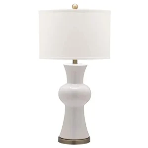 Lampe de Table Lampe de Chevet Lampe De Table en Céramique Américaine Lampes De Table Blanches avec Abat-Jour en Tissu pou...