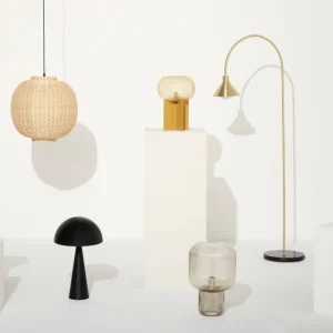 Hübsch Mush Lampe de Table Longue Noir