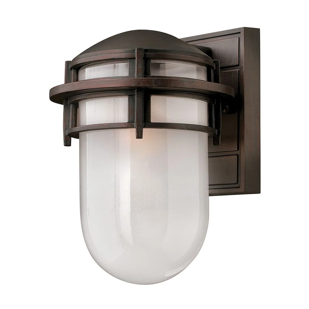 Applique murale extérieure Hinkley Reef 1L en verre dépoli, aluminium moulé E27