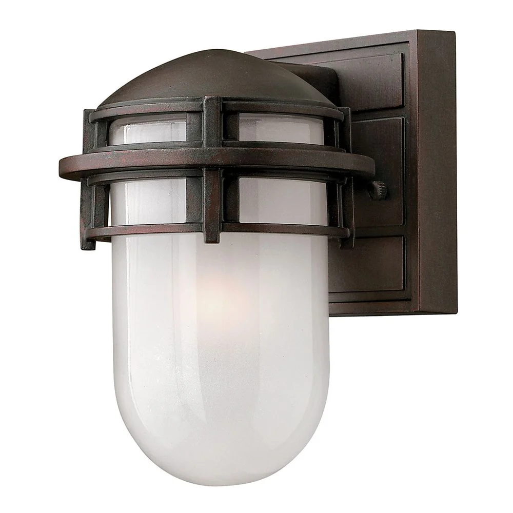 Applique murale extérieure Hinkley Reef 1L en verre dépoli, aluminium moulé E27