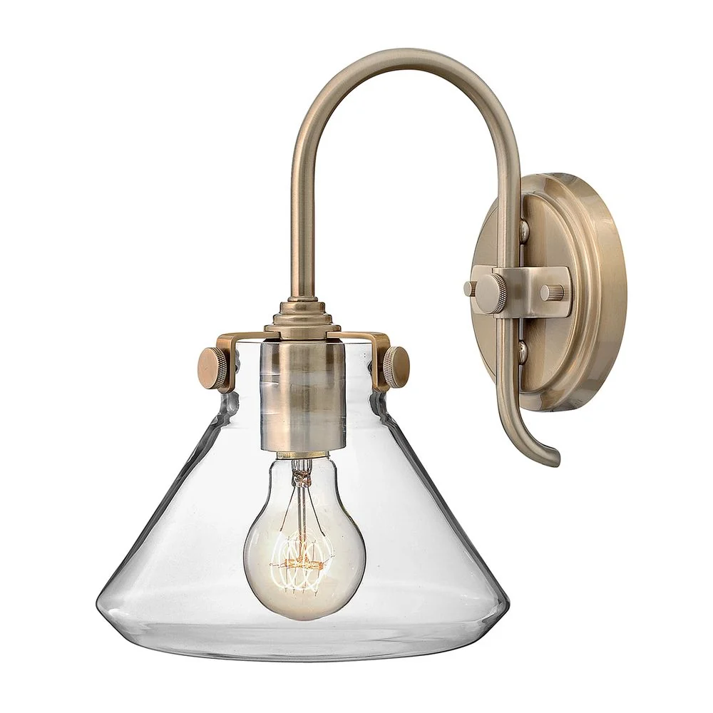 Applique murale Hinkley Congress 1L en verre et acier, culot E27