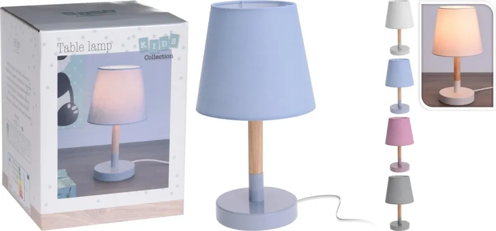Home&Styling Lampe de table - Avec abat-jour - Lampe pour enfants - Gris