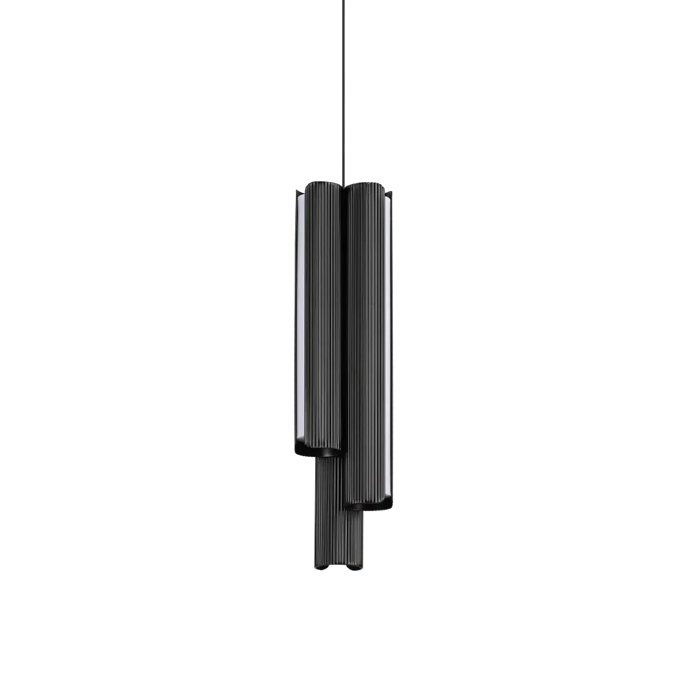 Lámpara colgante Ideal Lux Dorica negro LED 3 luces 27W regulable Ø9,5cm 366487