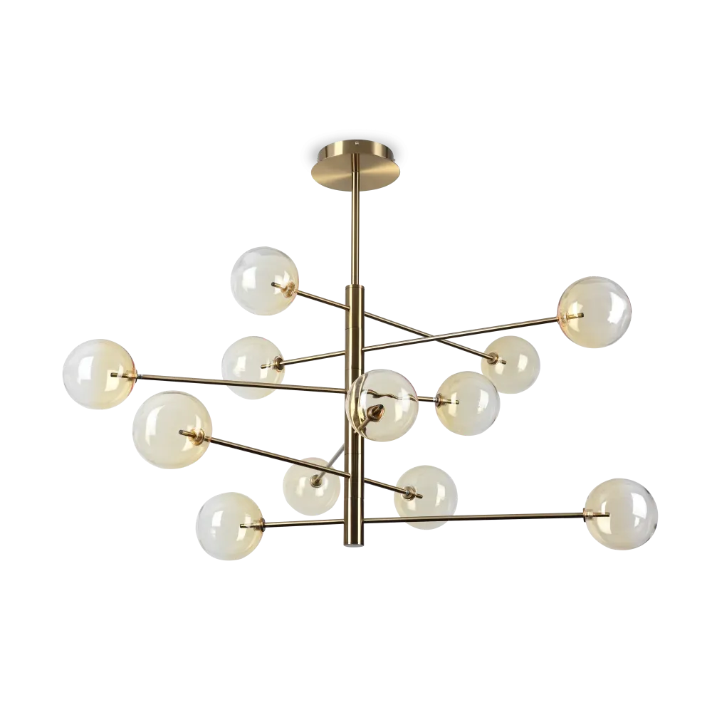 Lámpara colgante Ideal Lux Equinoxe cristal 12 luces 24W Ø128,1cm 345383