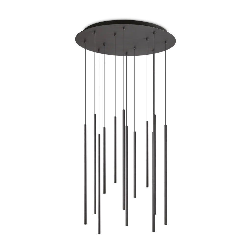 Lámpara colgante Ideal Lux Look negro LED 12 luces 19W Ø60cm 2700K 341095