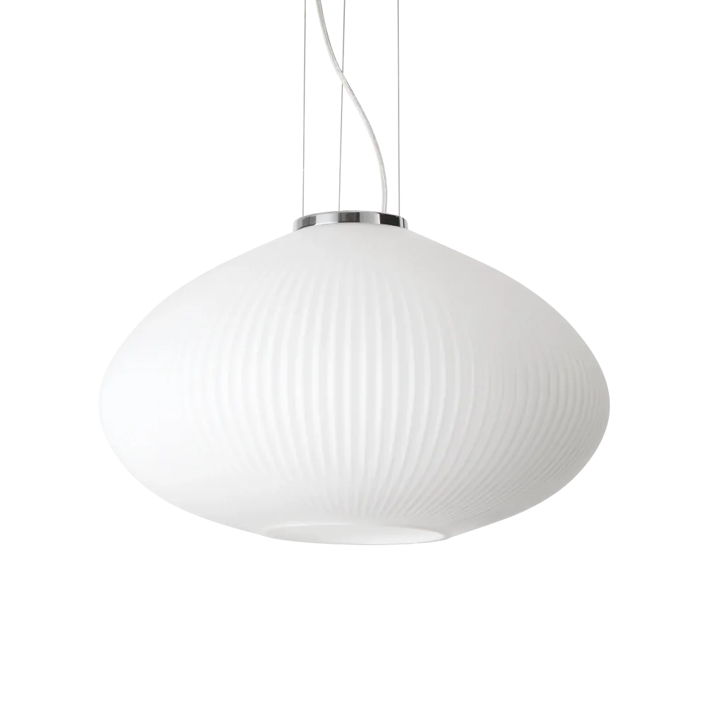 Lámpara colgante Ideal Lux Plisse' cromo cristal 60W Ø45cm 264523