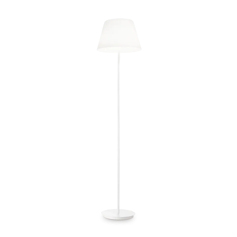 Lámpara de pie Ideal Lux Cylinder blanco cristal 2 luces 120W 175cm 111452