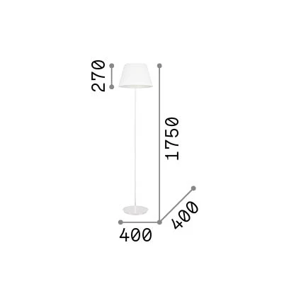 Lámpara de pie Ideal Lux Cylinder blanco cristal 2 luces 120W 175cm 111452