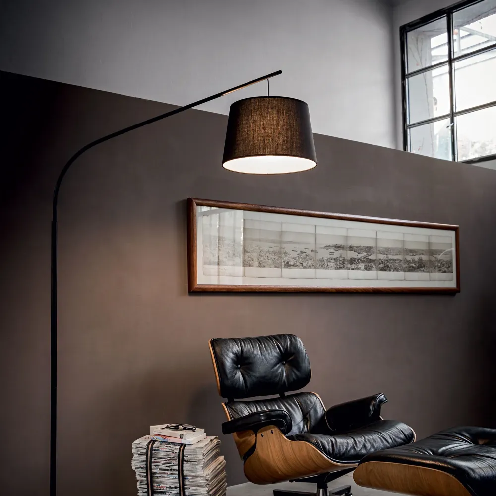 Lámpara de pie Ideal Lux Daddy blanco tela 60W 197cm 110356
