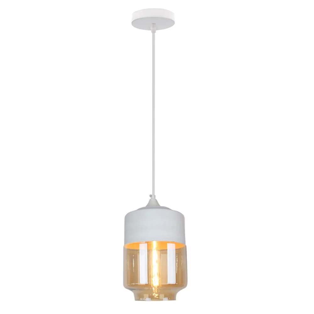 iDEGU Rétro Suspension Luminaire en Verre, Lustre Plafonnier Moderne Minimaliste Éclairage de Plafond E27 Lampe Suspension...