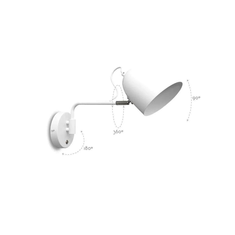 Applique murale Ineslam en métal E27 noir/blanc Black