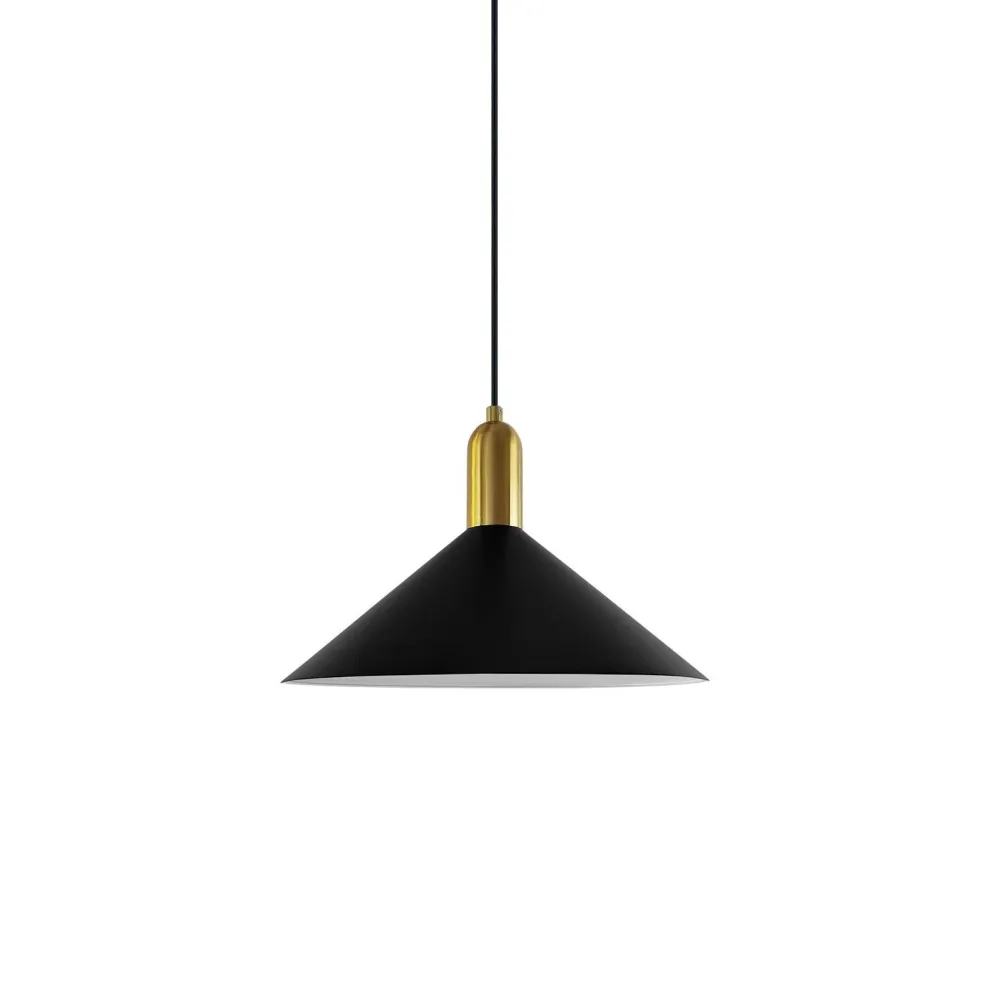 Suspension Ineslam aluminium E27 noir/blanc Black