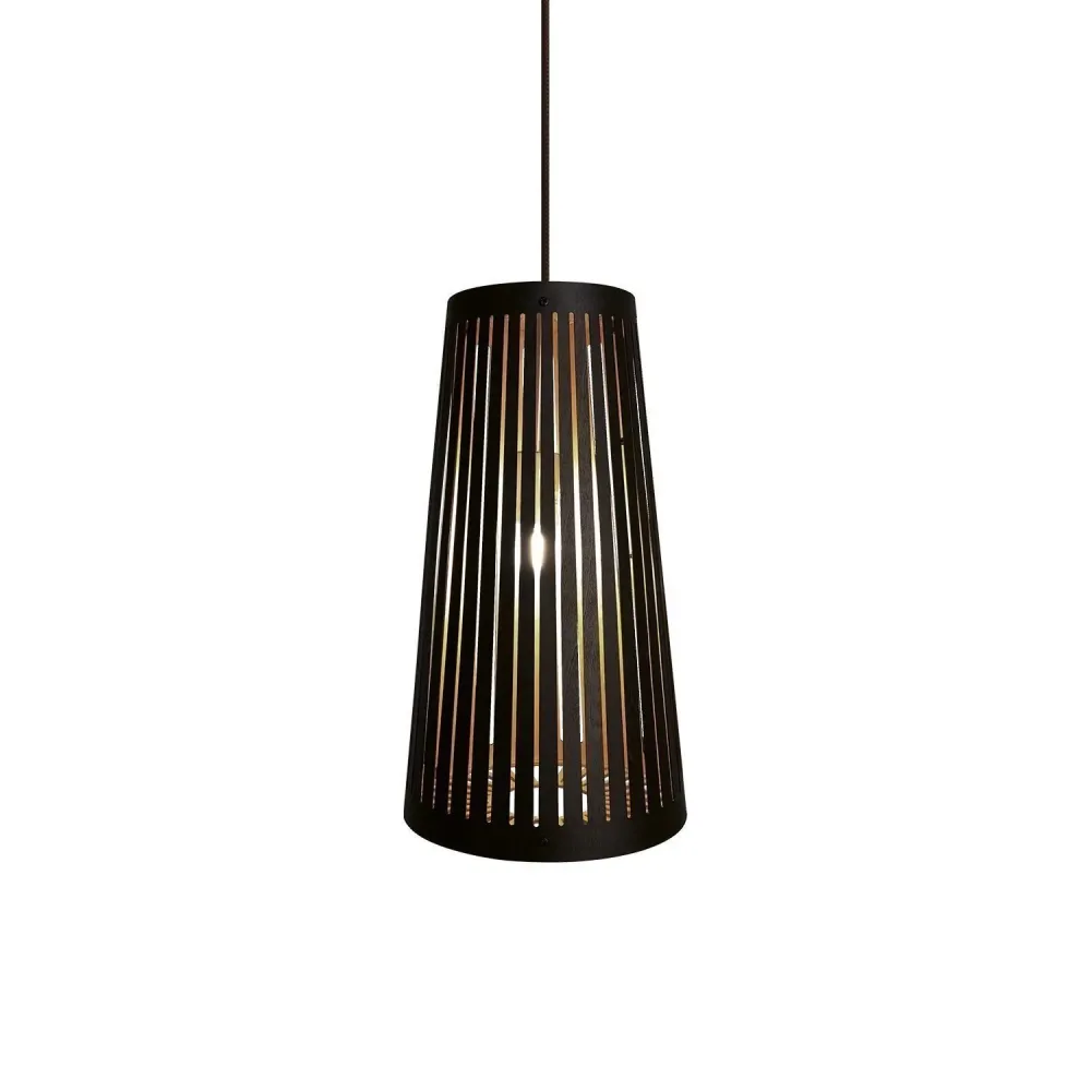 Suspension Ineslam MENTA en bois E27 noir/naturel Black