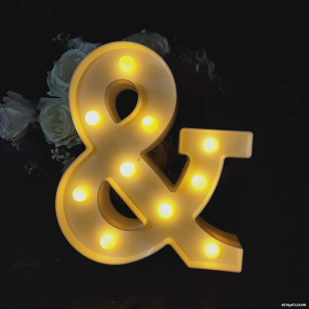 INN® Veilleuse LED lampe de bureau en forme de lampe lettre lumineuse symbole lampe fête d'anniversaire décoration lampe d...