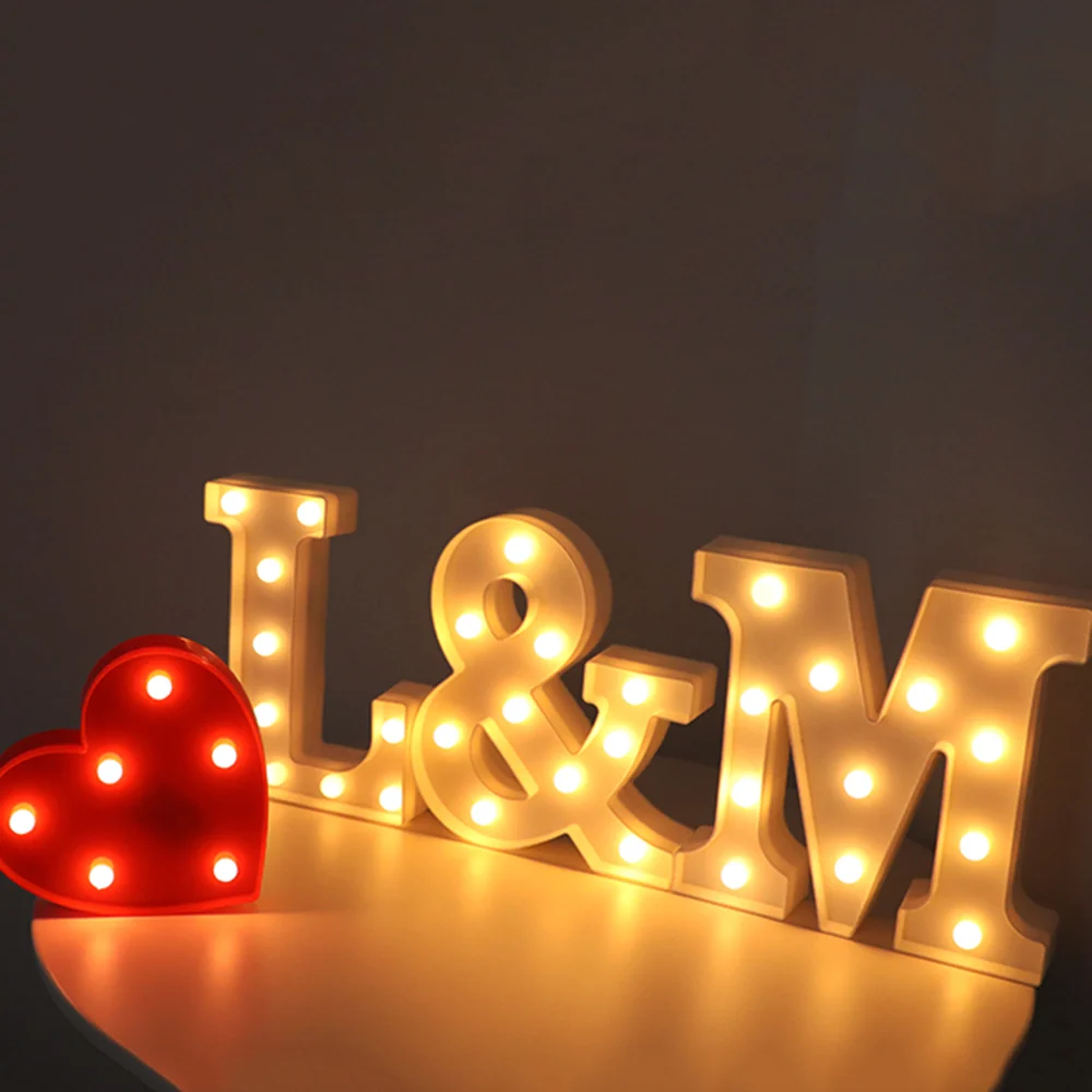 INN® Veilleuse LED lampe de bureau en forme de lampe lettre lumineuse symbole lampe fête d'anniversaire décoration lampe d...