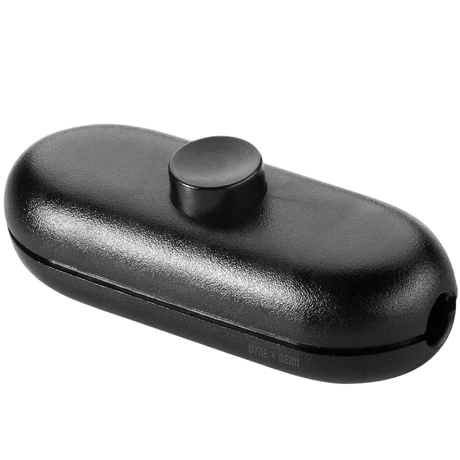 INTERRUPTEUR D'ÉCLAIRAGE DE LAMPE À CÂBLE EN LIGNE À BOUTON NOIR